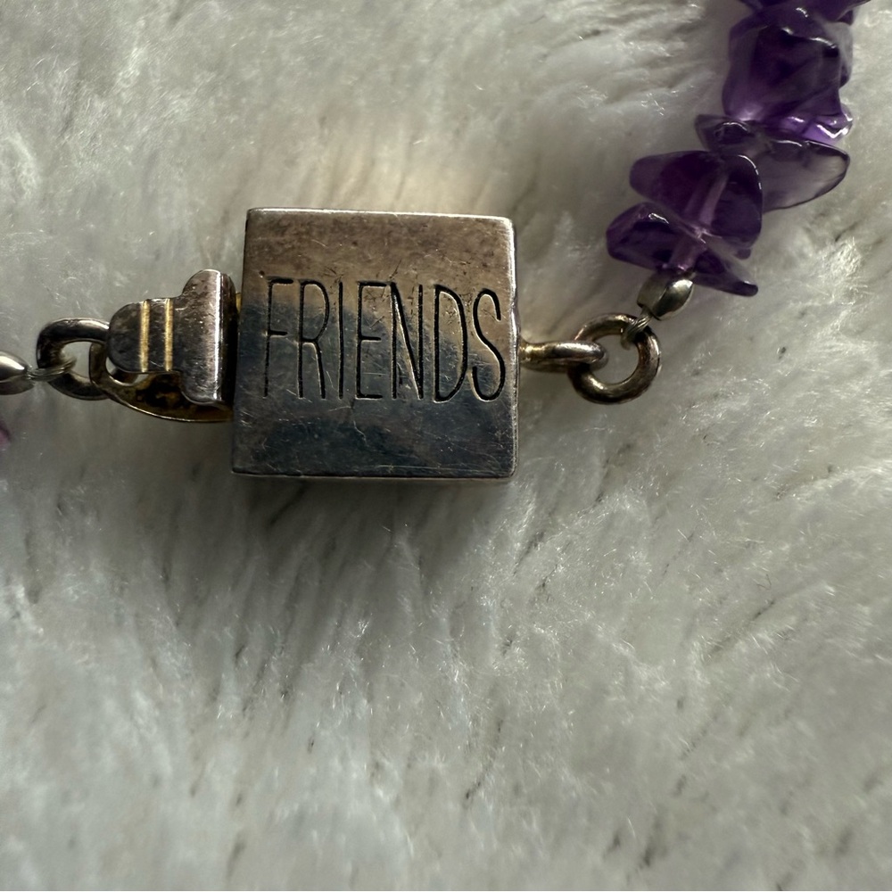 Amethyst Chip Bracelet with Sterling Friends Clasp - Picture 2 of 4